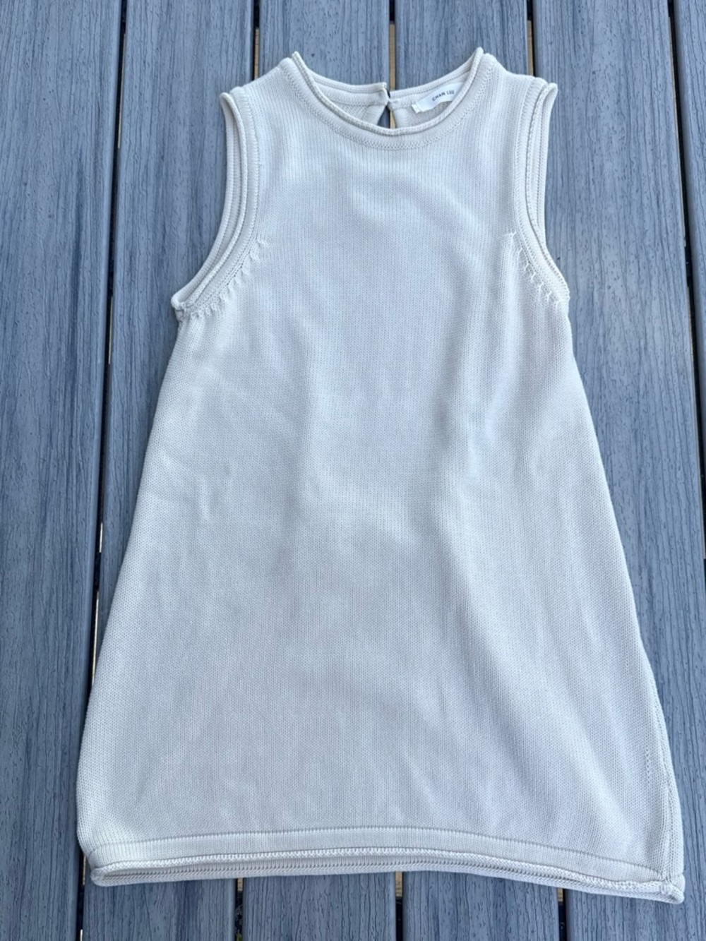 Chan Luu Knit Sleeveless Sweater Tunic in Eggshell 1